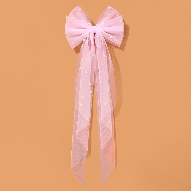 Bridal Bow Veil Faux Pearl Veil Wedding Veil Tulle Bow