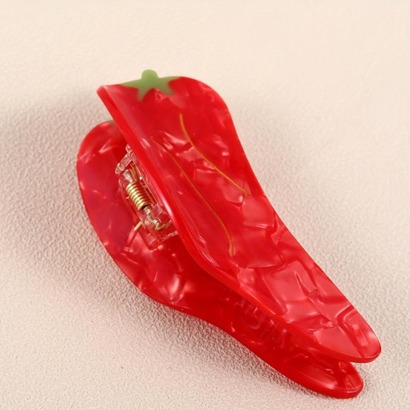 Acetate Pepper Shape Hair Claw for Women Girls