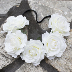 Hawaiian Stretchy Rose Flower Headband Elastic Head Hoop Floral Crown