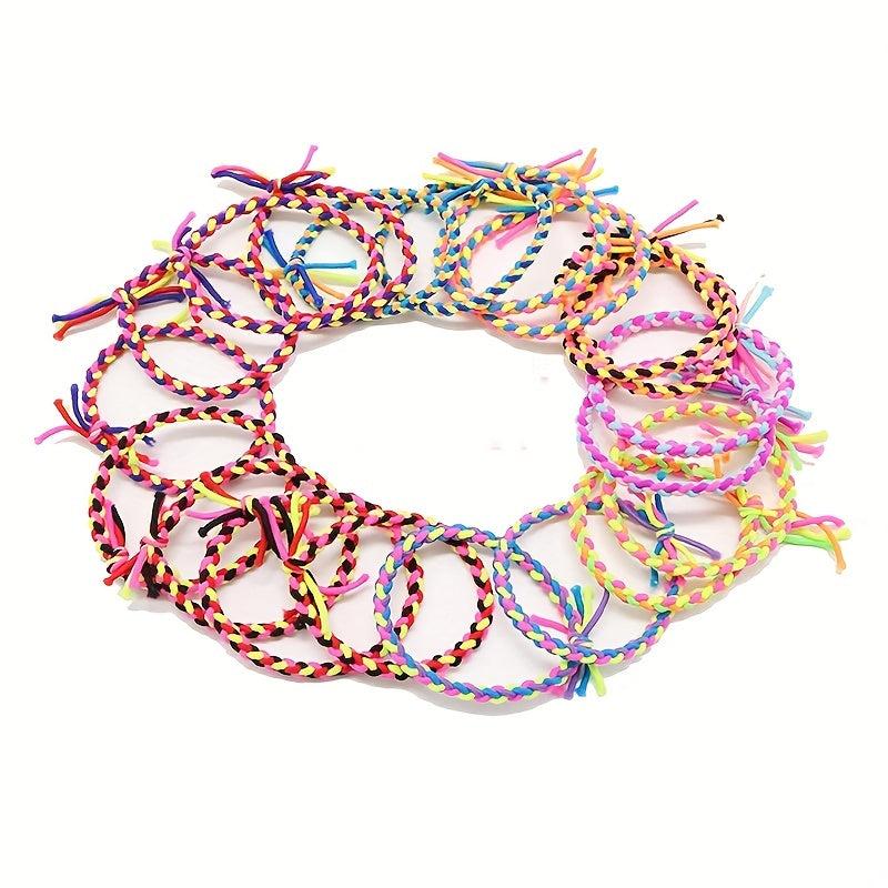 100pcs Pride Month Colorful Hair Tie Braided Hair Rope Y2K Hair Accessories