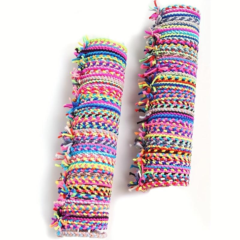 100pcs Pride Month Colorful Hair Tie Braided Hair Rope Y2K Hair Accessories