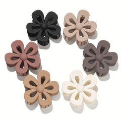 6pcs Flower Hair Claw Frosted Shark Claw Ponytail Holder Hair Clip Jaw Claw