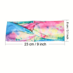 Boho Tie Dye Knotted Headband Bohemian Hair Accessory