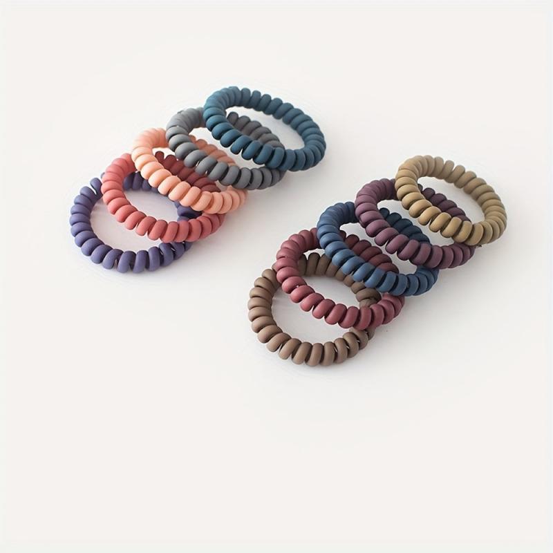 10Pcs Large Frosted Spiral Hair Tie High Elasticity Braid Ponytail Hair