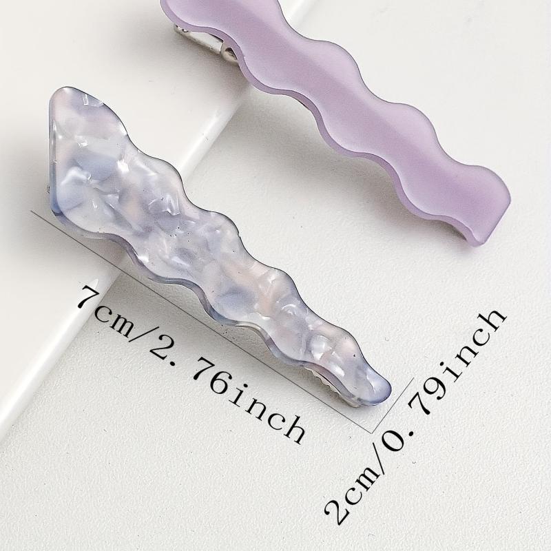 2pcs Wavy Hair Clip Resin Duck Billed Clip for Side Hair Bang Braids