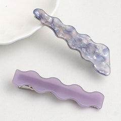 2pcs Wavy Hair Clip Resin Duck Billed Clip for Side Hair Bang Braids