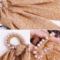 6pcs Long Streamer Hairband Flower Crackle Pastoral Hair Rope for Women