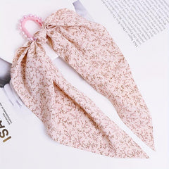 6pcs Long Streamer Hairband Flower Crackle Pastoral Hair Rope for Women