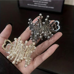 Small Rhinestone Hair Claw Clip for Ponytail Holder Women Girls Hair Clip