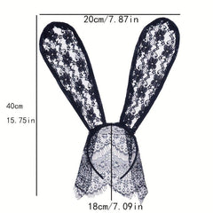 Flannel Bunny Ears Headband Party Prom Dress Up Headwear