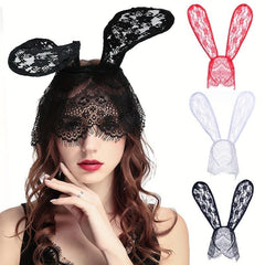 Flannel Bunny Ears Headband Party Prom Dress Up Headwear