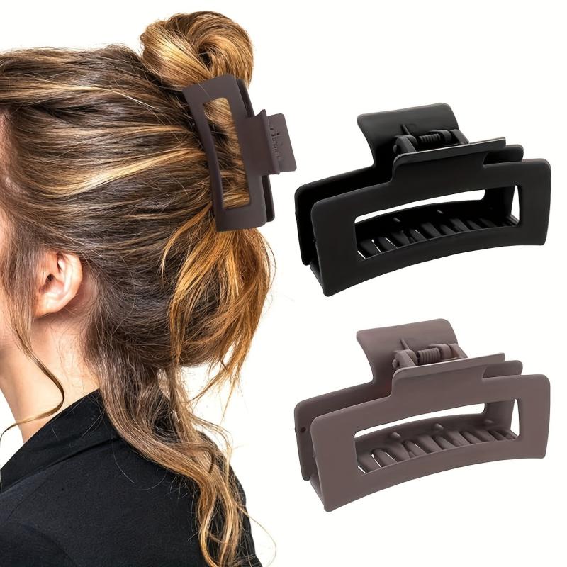 2pcs Hollow Solid Hair Claw Nonslip Ponytail Holder Women Girls Hair Clip