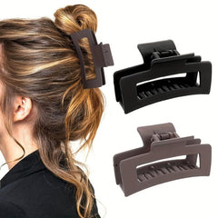 2pcs Hollow Solid Hair Claw Nonslip Ponytail Holder Women Girls Hair Clip