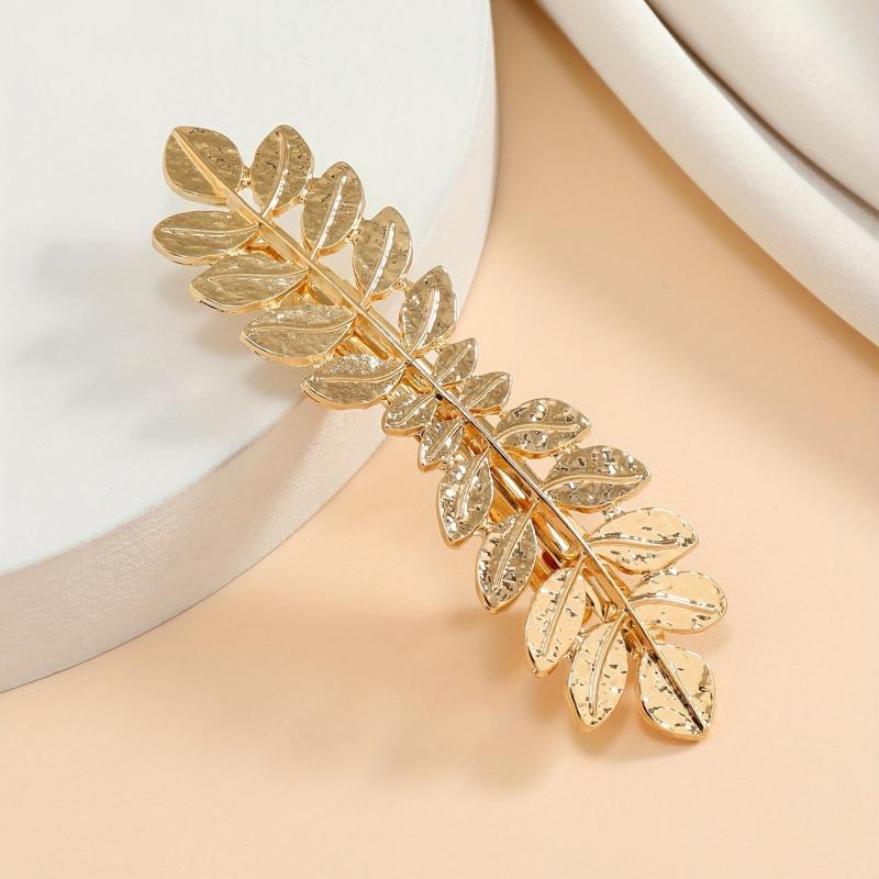 Metal Hair Clip Leaves Shape Side Clip Non slip French Barrette
