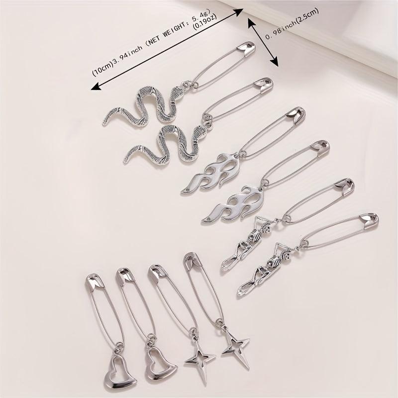 Gothic Style Hair Pin Snake Skull Shape Silvery Pin Halloween Hair Accessories