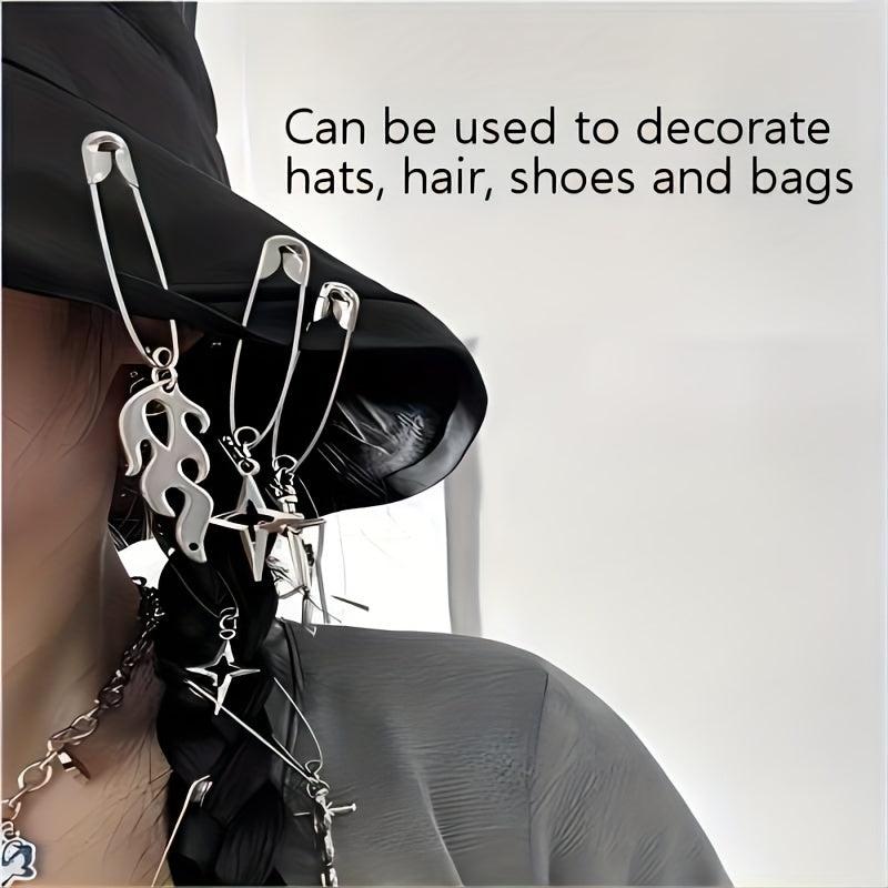 Gothic Style Hair Pin Snake Skull Shape Silvery Pin Halloween Hair Accessories