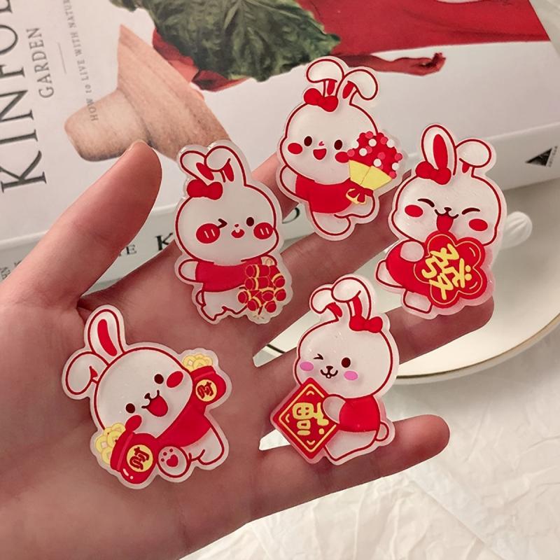 Rabbit Hair Clip Lucky Bunny Barrette Red Hair Accessory