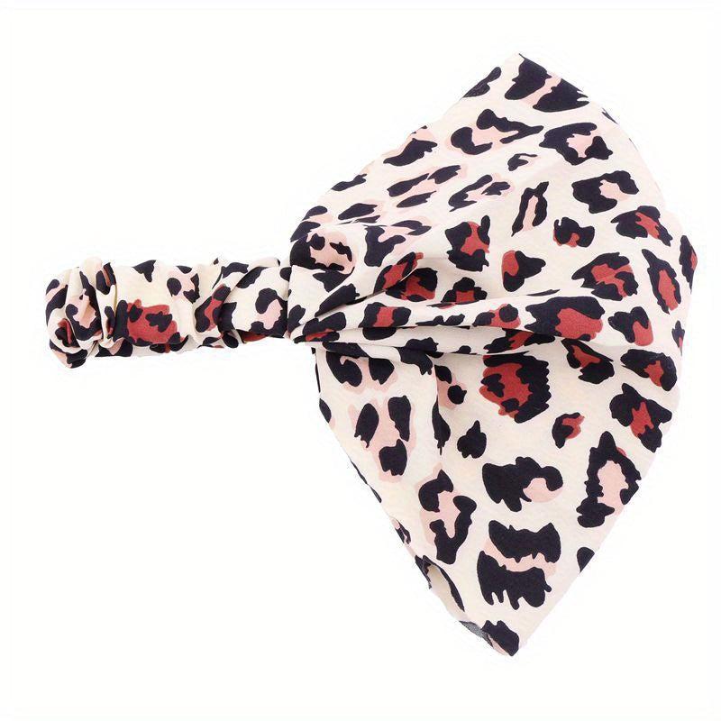 Leopard Pattern Head Band Wide Brimmed Head Hoop Stretchy Headdress