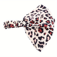 Leopard Pattern Head Band Wide Brimmed Head Hoop Stretchy Headdress