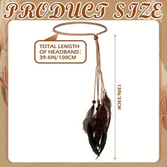 Faux Feather Hair Rope Headband Boho Style Hair Accessories