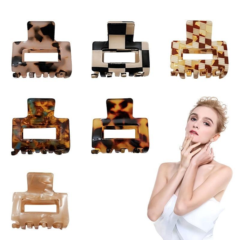 Leopard Plaid Hair Jaw Clips Non-slip Small Claw Hair Clips For Women Girls