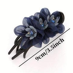 Duck Billed Mesh Flower Hair Claw for Women Girls Hair Clip