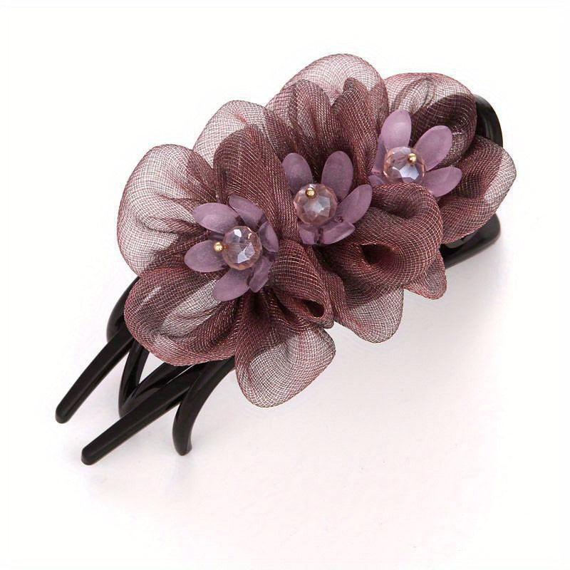 Duck Billed Mesh Flower Hair Claw for Women Girls Hair Clip