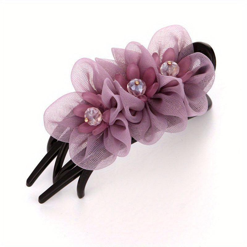 Duck Billed Mesh Flower Hair Claw for Women Girls Hair Clip
