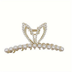 Rhinestone Butterfly Hair Claw Pearl Shark Claw Hair Clip Hair Accessories