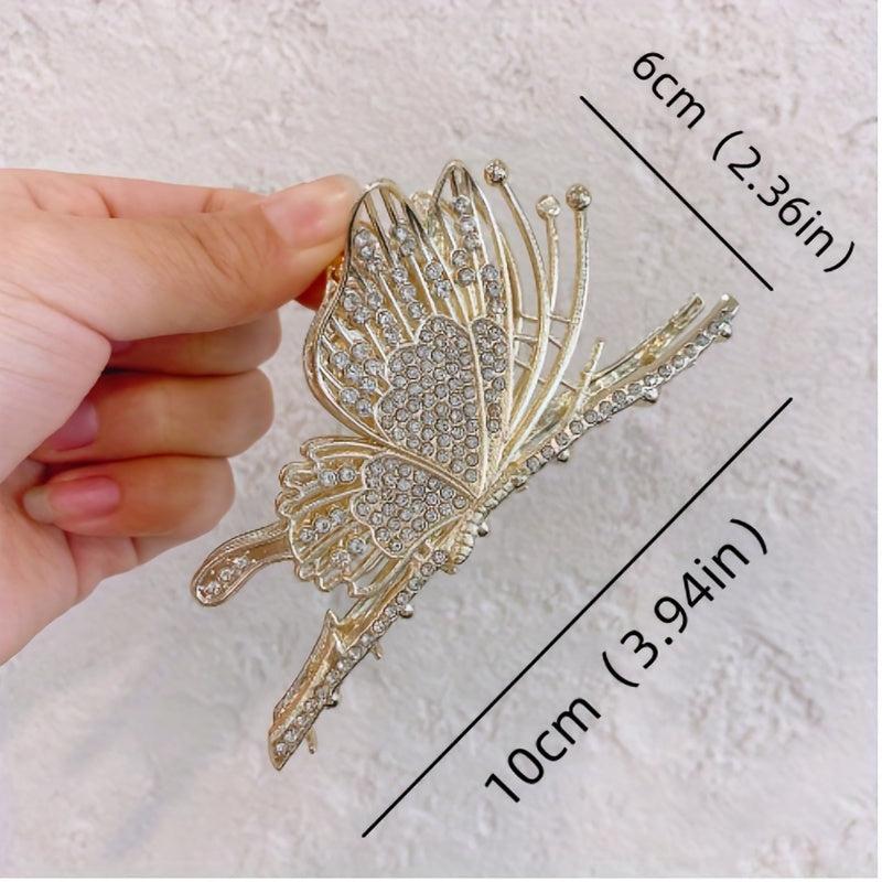 Rhinestone Butterfly Hair Claw Pearl Shark Claw Hair Clip Hair Accessories