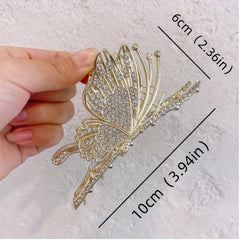 Rhinestone Butterfly Hair Claw Pearl Shark Claw Hair Clip Hair Accessories