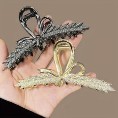 Wheat Shape Hair Claw Rhinestone Ponytail Holder Hair Accessories