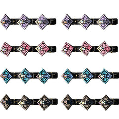 8pcs Rhinestone Hair Clip Vintage Duck Billed Side Bangs Head Jewelry
