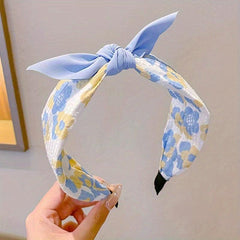 Sweet Floral Print Bow Headband Hair Accessories Women Girls
