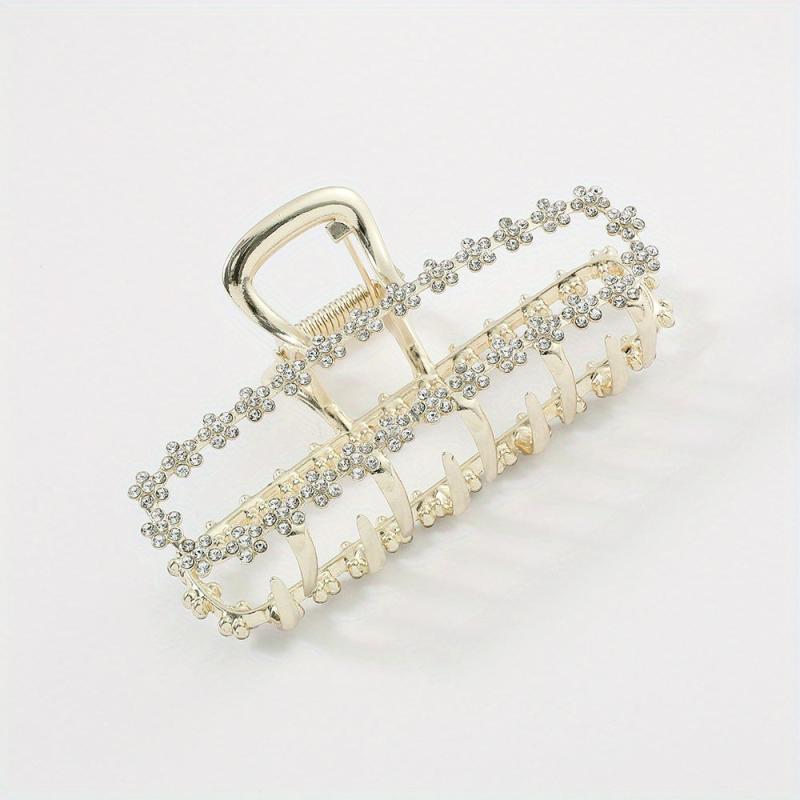 Faux Pearl Rhinestone Hair Claw Ponytail Holder
