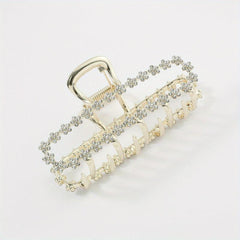 Faux Pearl Rhinestone Hair Claw Ponytail Holder