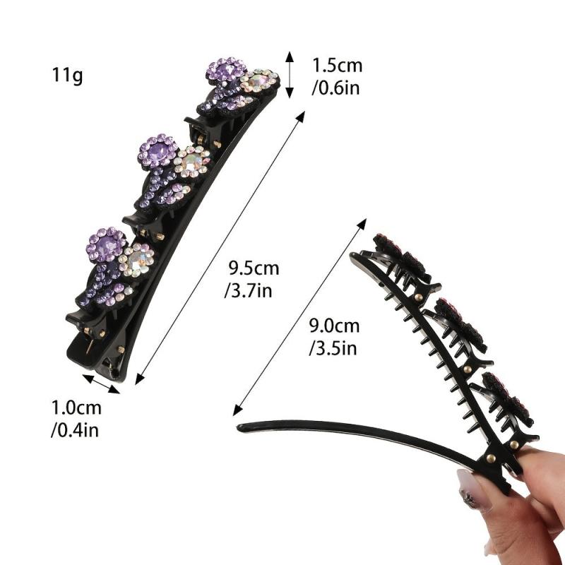 Crystal Stone Flower Hair Clip Braided Hair Accessories