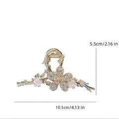 Golden Flower Hair Claw Rhinestone Clip Non-Slip Accessories