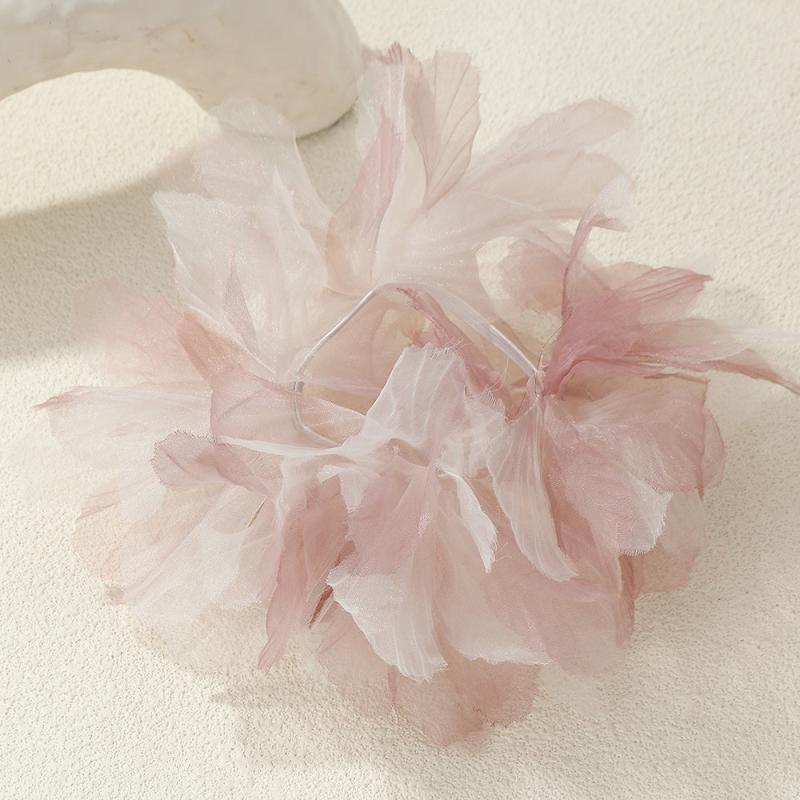 Organza Flower Hair Rope Gradient Hair Tie For Women