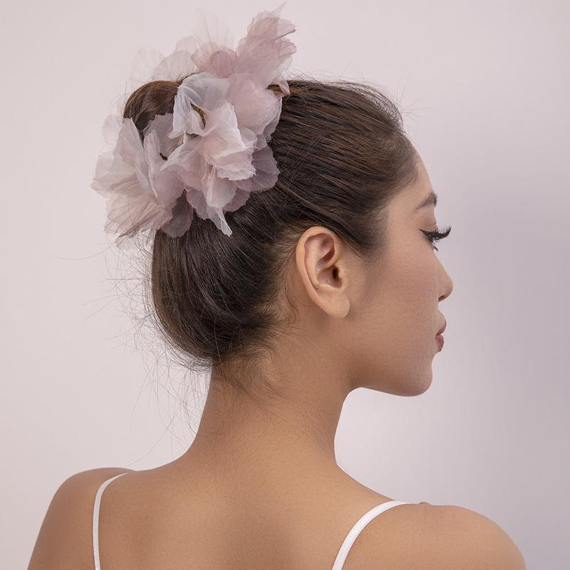 Organza Flower Hair Rope Gradient Hair Tie For Women