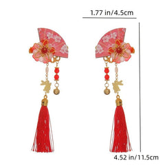 Rabbit Flower Hairpin Tassel Hair Clip Headdress for Girl