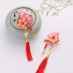 Rabbit Flower Hairpin Tassel Hair Clip Headdress for Girl