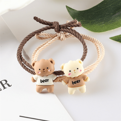 Little Bear Hair Ties Resin Hand Painted Animals Toddle Hair Accessories