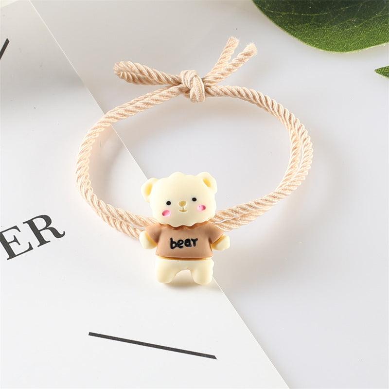 Little Bear Hair Ties Resin Hand Painted Animals Toddle Hair Accessories