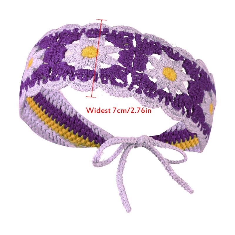 Sunflower Crochet Headband Boho Style Hairband Headscarf Hair Accessory