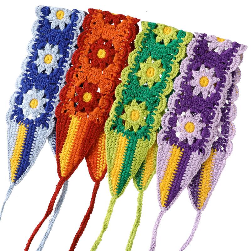 Sunflower Crochet Headband Boho Style Hairband Headscarf Hair Accessory