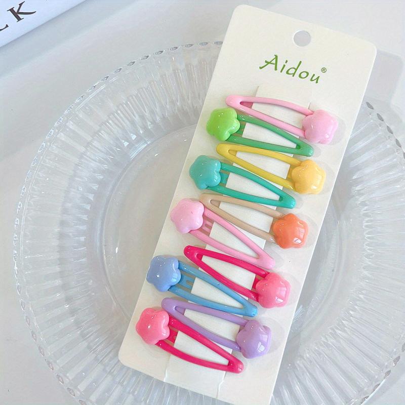10pcs Candy Star Heart Hair Clips Y2K Hair Slides Clip Non Slip Dopamine Dressin