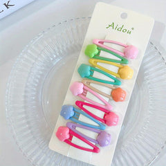 10pcs Candy Star Heart Hair Clips Y2K Hair Slides Clip Non Slip Dopamine Dressin