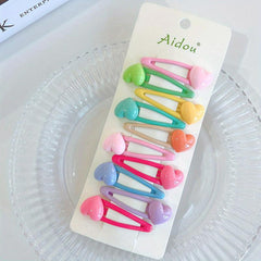 10pcs Candy Star Heart Hair Clips Y2K Hair Slides Clip Non Slip Dopamine Dressin