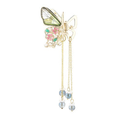 Butterfly Hair Clip Tassel Beaded Small Claw Clip For Women Girls
